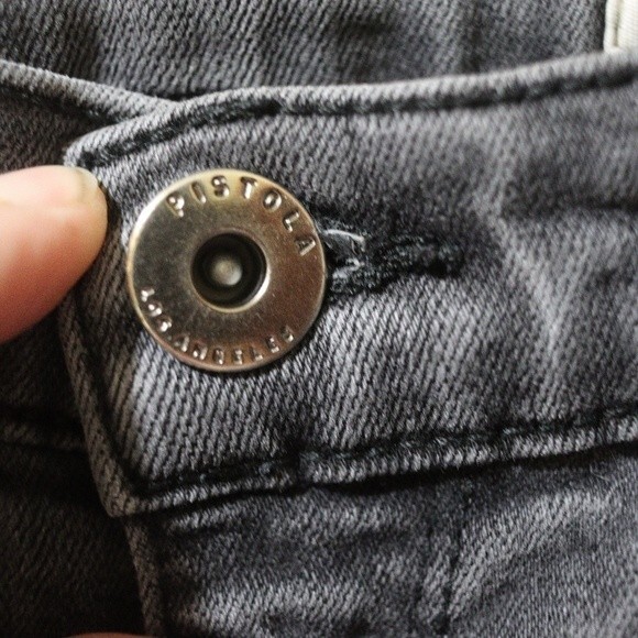 Pistola Gray Wash Skinny Jeans Raw Hem Stretch Denim Modern Trendy 26 US - Picture 7 of 15